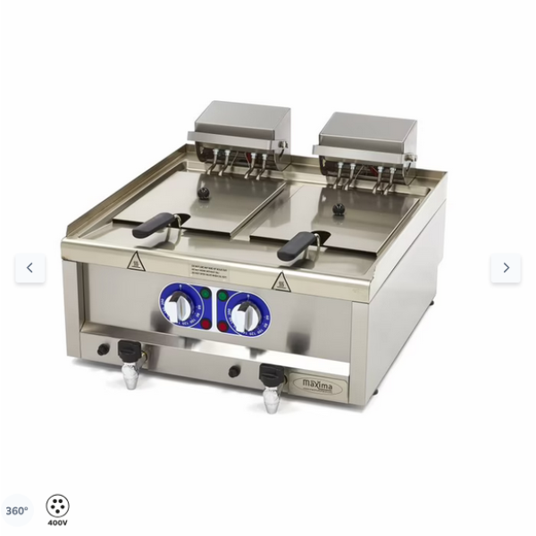  Φριτέζα - 2 x 10L - 2 καλάθια - με βρύση αποστράγγισης - 400V